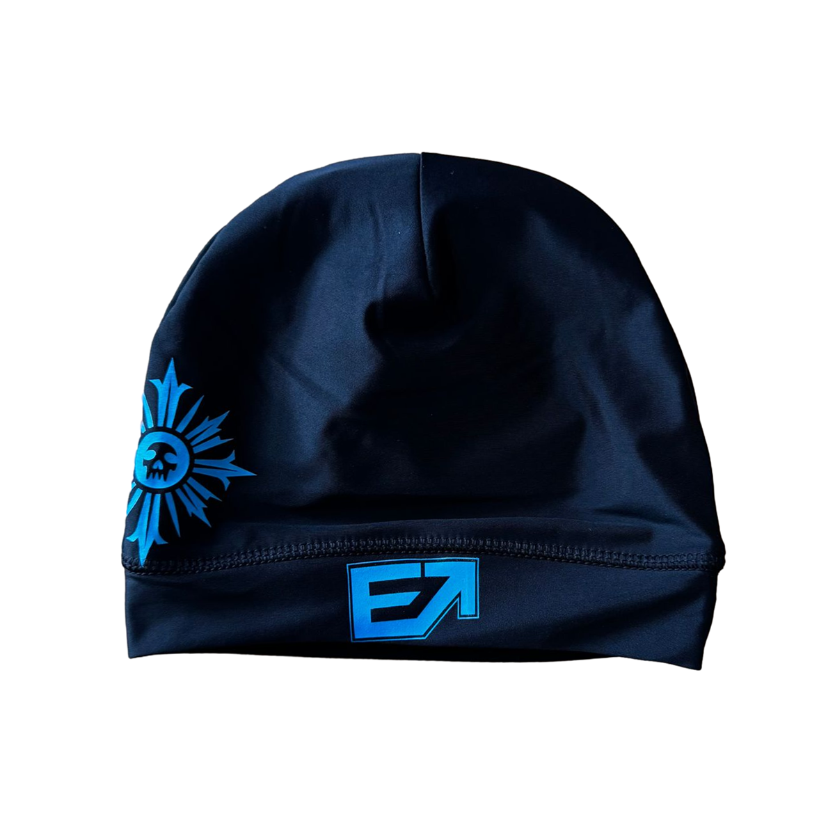 Escaped Blue on Black Skull Cap