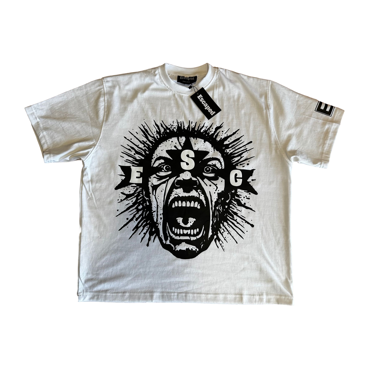 Escaped Black & White Scream Tee (Oversized Fit)