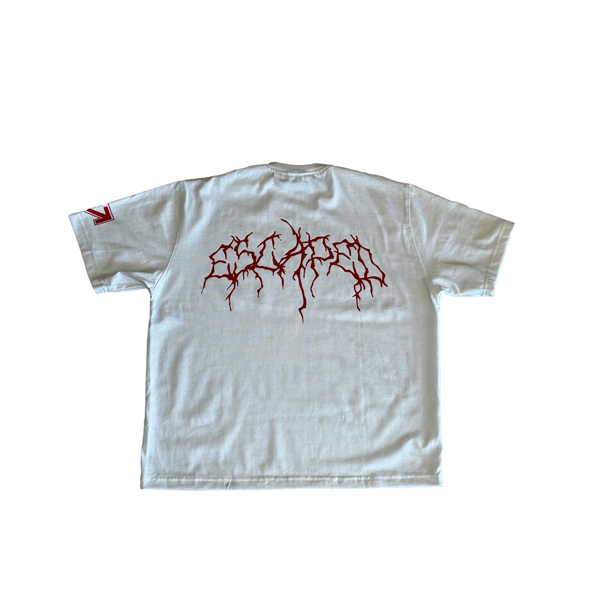 Escaped Red & White Boxy Scream Tee