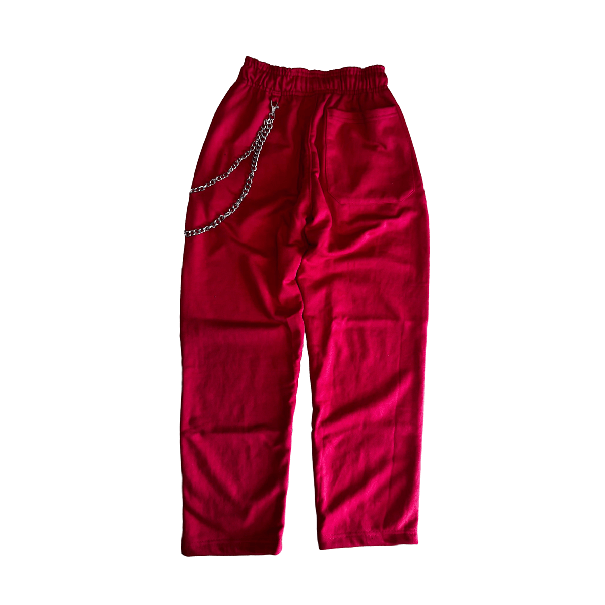 Escaped Red Sweatpants with Pocket Chain