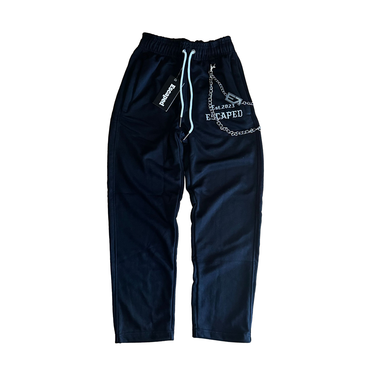 Escaped Black Sweatpants with Pocket Chain