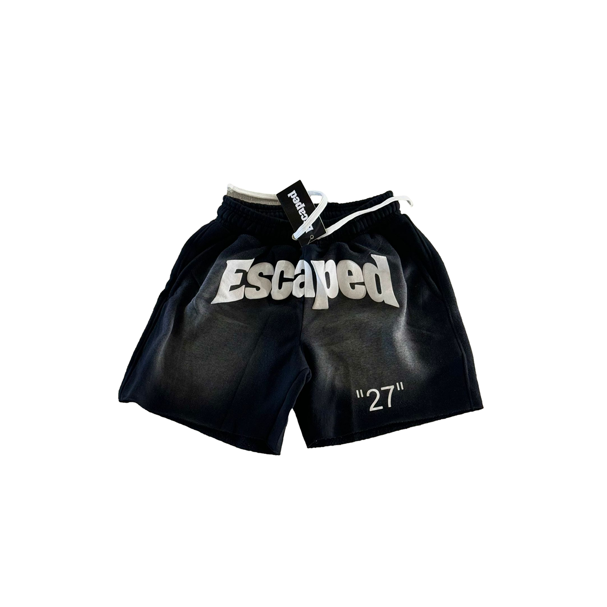 Escaped Black Acid Wash "27" Shorts