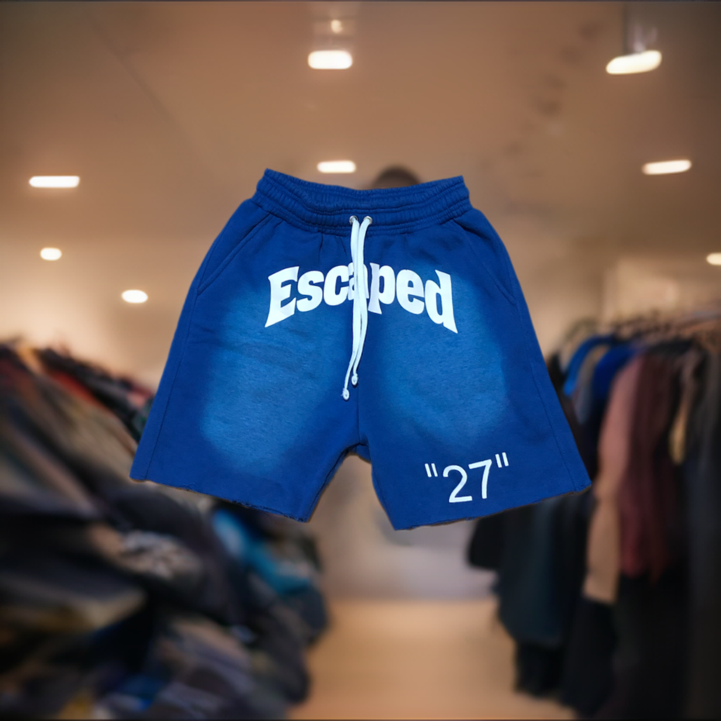 Blue Acid Wash Escaped "27" Shorts (Limited Edition)