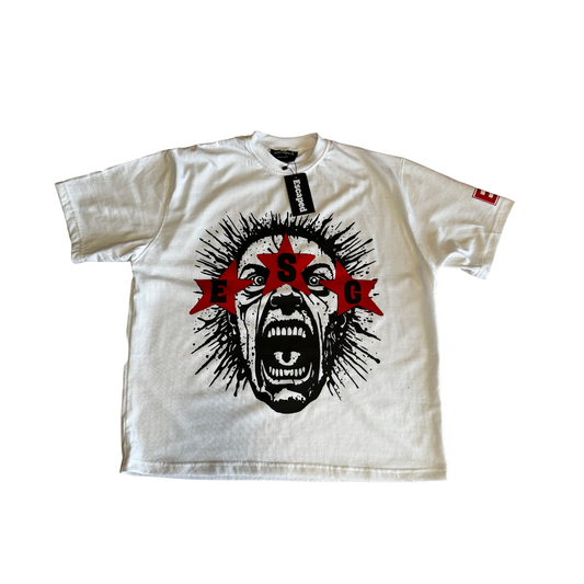 Red & White Scream Tee (Oversized Fit)