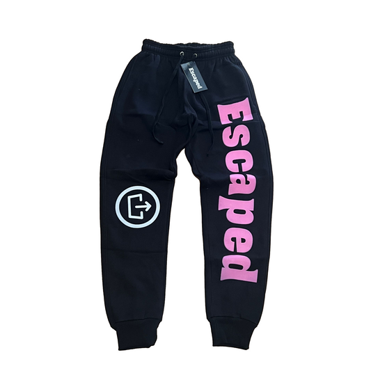 Light Pink & Black Escaped Sweatpants (3D Print)